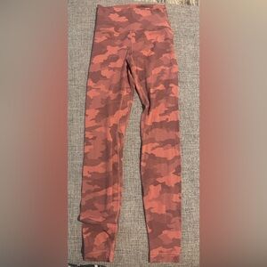Lululemon Athletica Red Camouflage Leggings